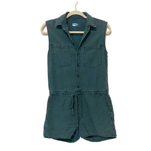 Mother Dark Green Tie Waist Romper Small (lightly flawed)
